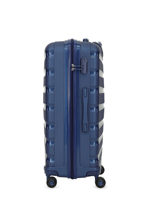 Dark Navy Blue PP Patterned Large Suitcase
