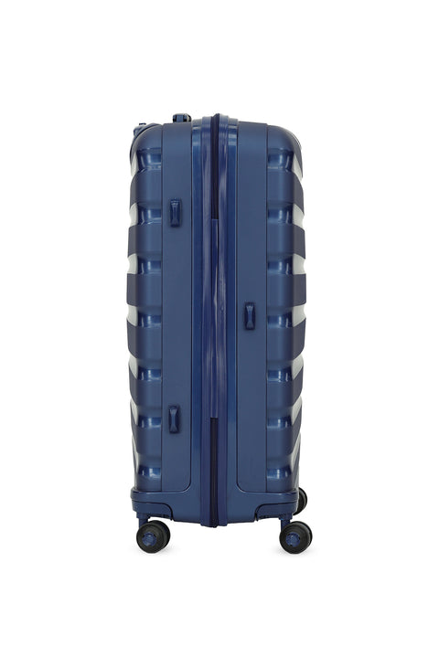 Dark Navy Blue PP Patterned Large Suitcase