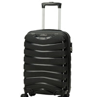 Black PP Patterned Small Cabin Size Suitcase
