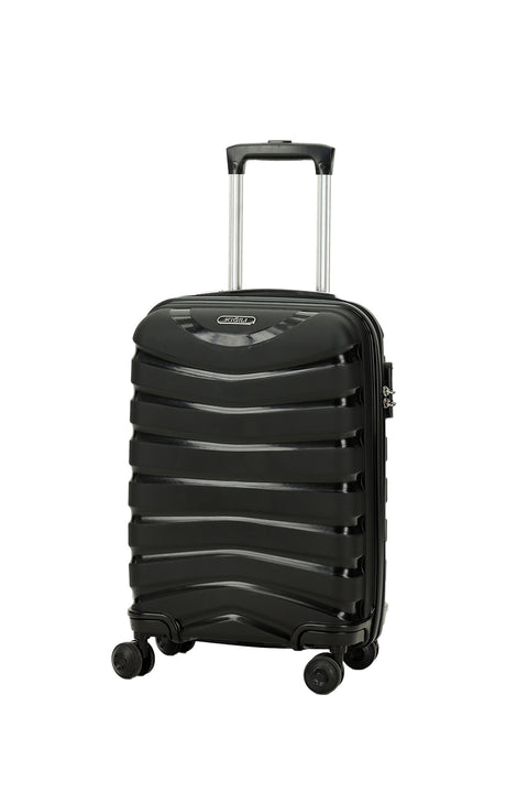 Black PP Patterned Small Cabin Size Suitcase