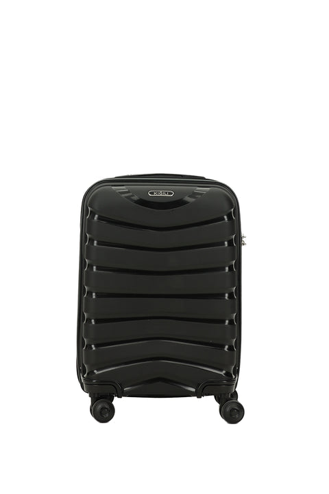 Black PP Patterned Small Cabin Size Suitcase