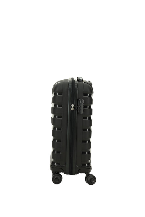 Black PP Patterned Small Cabin Size Suitcase