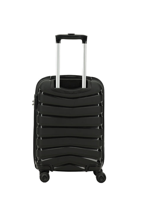 Black PP Patterned Small Cabin Size Suitcase