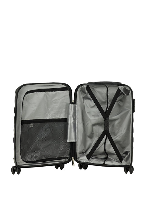 Black PP Patterned Small Cabin Size Suitcase