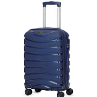 Dark Navy Blue PP Patterned Small Cabin Size Suitcase