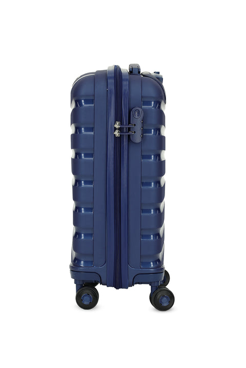 Dark Navy Blue PP Patterned Small Cabin Size Suitcase