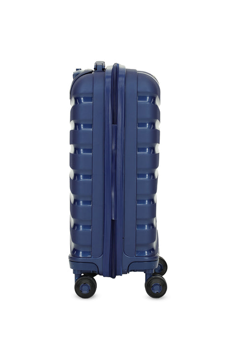 Dark Navy Blue PP Patterned Small Cabin Size Suitcase