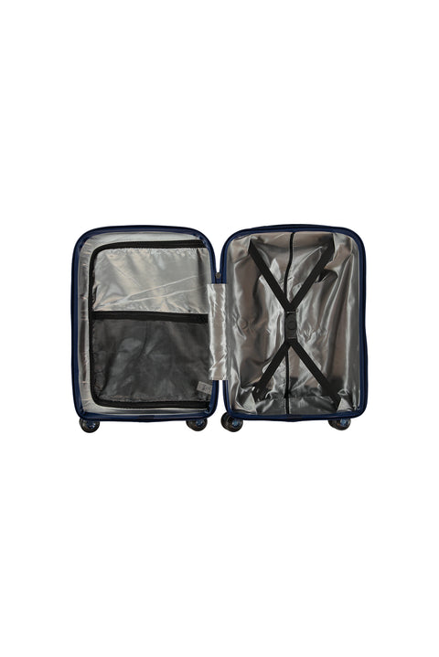 Dark Navy Blue PP Patterned Small Cabin Size Suitcase