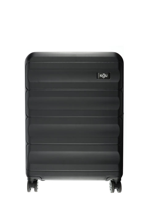 Black ABS Patterned Medium Size Suitcase