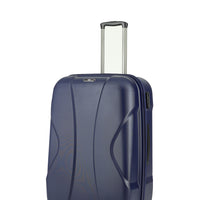 Dark Navy Blue ABS Patterned Medium Size Suitcase