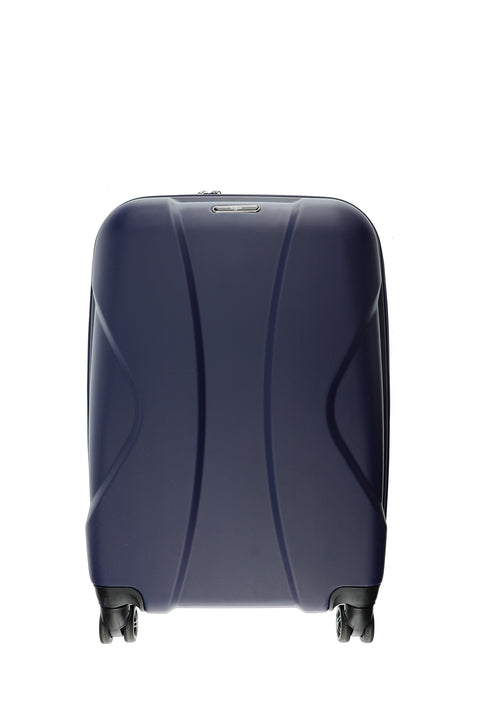 Dark Navy Blue ABS Patterned Medium Size Suitcase