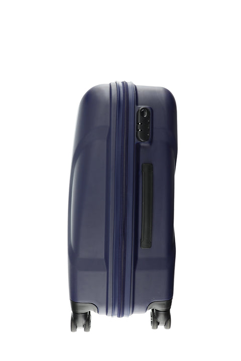 Dark Navy Blue ABS Patterned Medium Size Suitcase