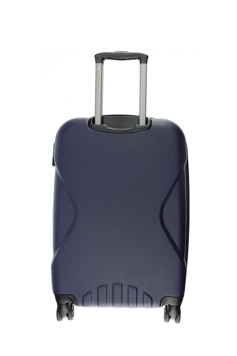 Dark Navy Blue ABS Patterned Medium Size Suitcase