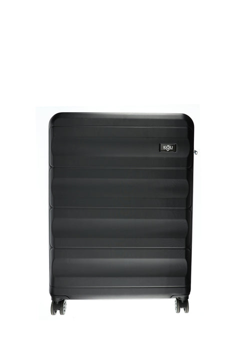 Large Black ABS Patterned Suitcase