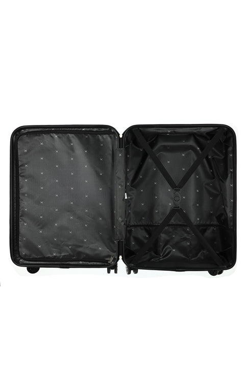 Large Black ABS Patterned Suitcase