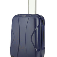 Dark Navy Blue ABS Patterned Large Suitcase