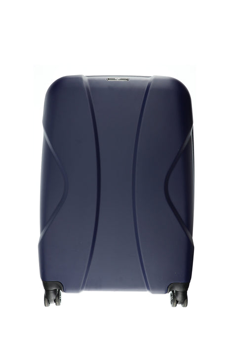 Dark Navy Blue ABS Patterned Large Suitcase
