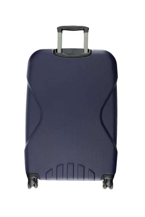 Dark Navy Blue ABS Patterned Large Suitcase