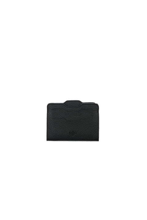 Black 2-Piece Leather Card Holder & Keychain Set