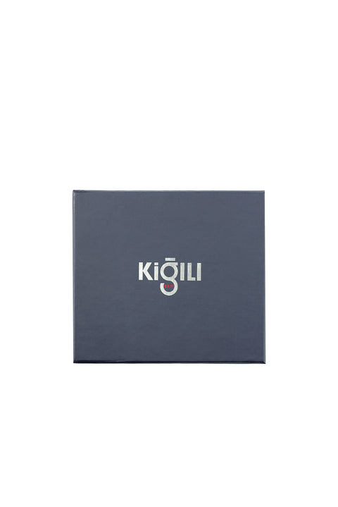 Medium Khaki 2-Piece Leather Card Holder & Keychain Set