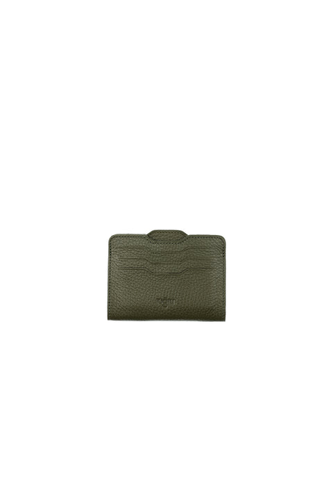 Medium Khaki 2-Piece Leather Card Holder & Keychain Set