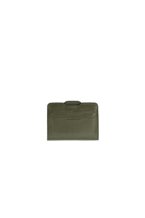 Medium Khaki 2-Piece Leather Card Holder & Keychain Set
