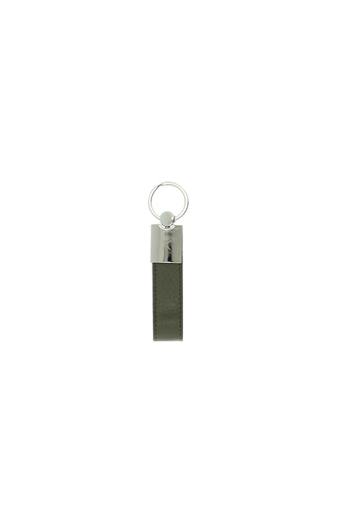 Medium Khaki 2-Piece Leather Card Holder & Keychain Set
