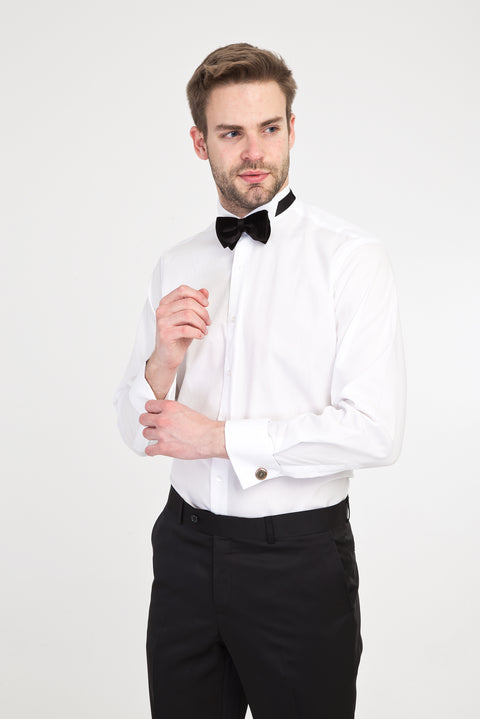 White Wing Collar Classic Cotton Shirt