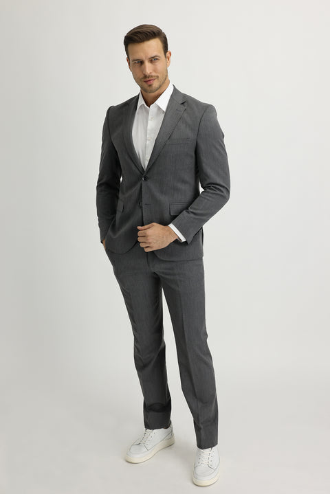 Medium Gray 6 Drop Regular Fit Standard Cut Suit