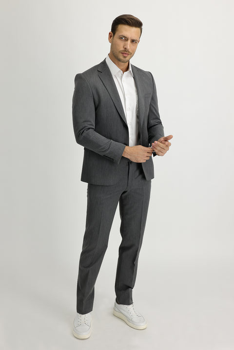 Medium Gray 6 Drop Regular Fit Standard Cut Suit