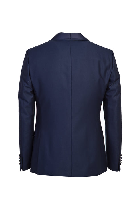 Light Navy Blue 7 Drop Slim Fit Narrow Cut Shawl Collar Vest Tuxedo & Groom Suit