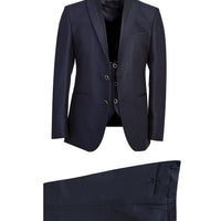 Mid Navy 7 Drop Slim Fit Pointed Lapel Tuxedo & Groom Suit