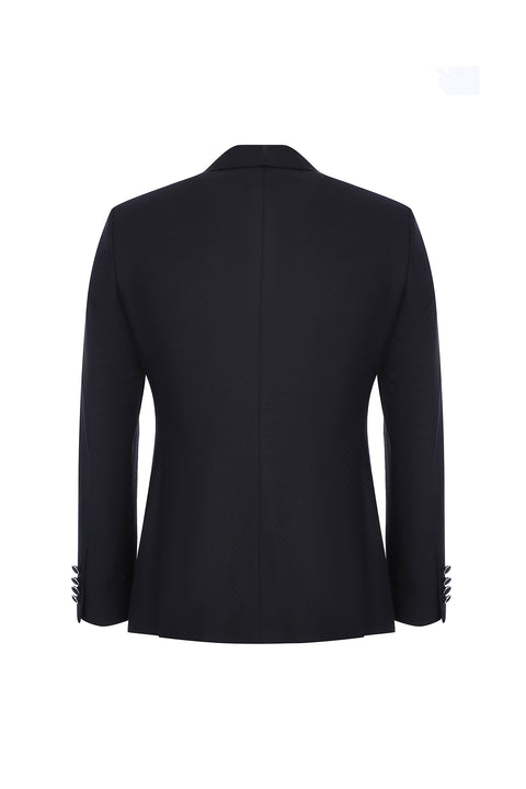Siyah 7 Drop Slim Fit Dar Kesim Şal Yaka Smokin & Damatlık