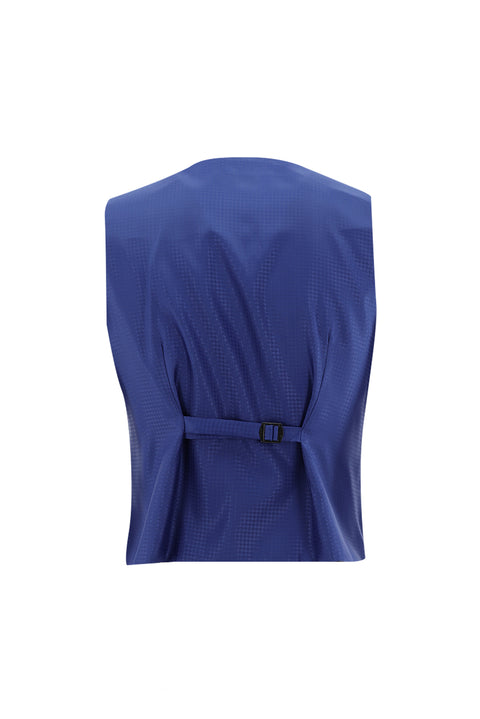 Dark Blue 7 Drop Slim Fit Narrow Cut Pointed Collar Vest Tuxedo & Groom Suit