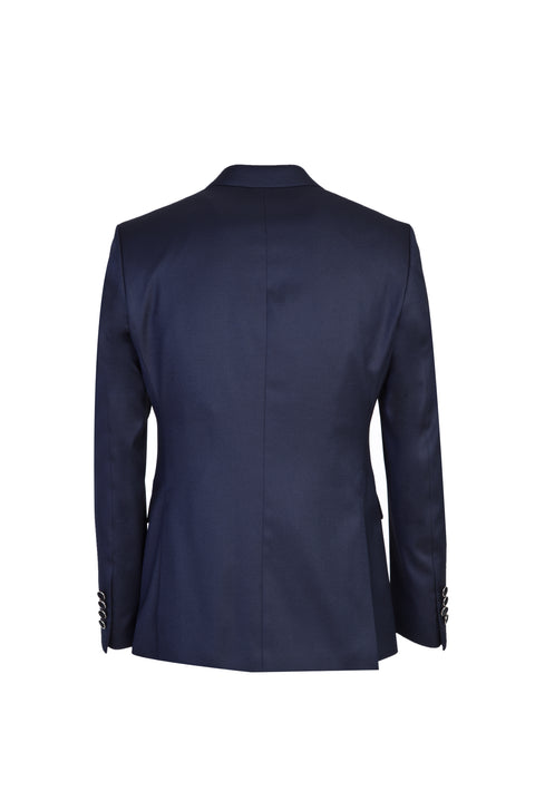 Dark Blue Mono-Lace 7 Drop Slim Fit Patterned Tuxedo & Groom Suit