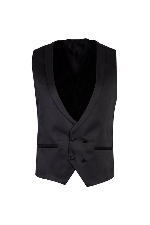 Black Mono-Lace 7 Drop Slim Fit Patterned Tuxedo & Groom Suit