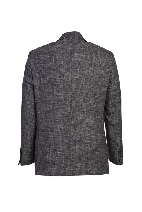 Black 4-Drop Relaxed Fit Classic Patterned Jacket