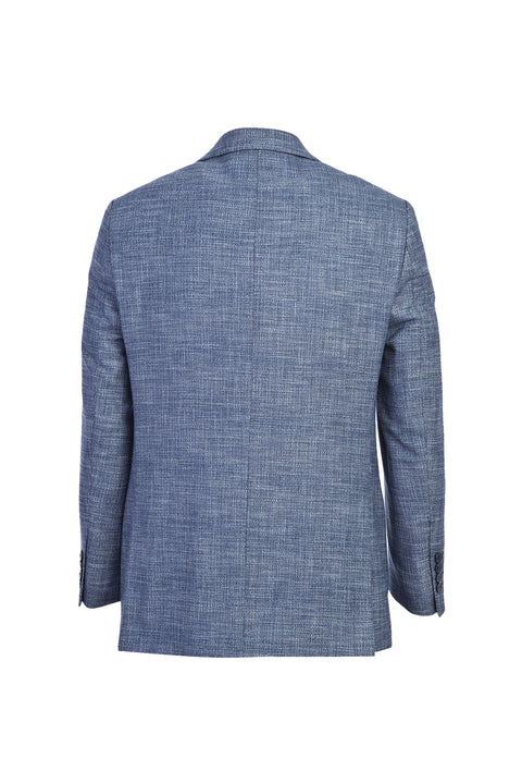 Light Blue 8 Drop Muscle Fit Long Athletic Cut Patterned Jacket