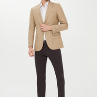 Açık Bej 7 Drop Slim Fit Dar Kesim AK MKR CEKET