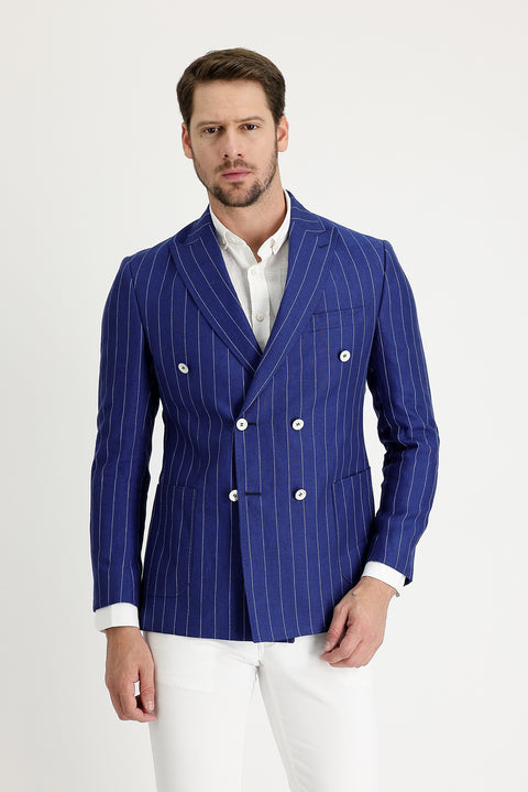 Medium Navy 7 Drop Slim Fit Jacket