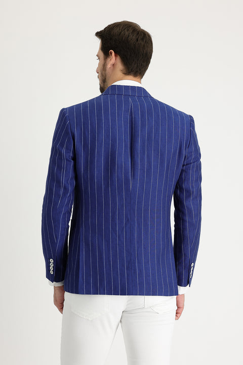 Medium Navy 7 Drop Slim Fit Jacket