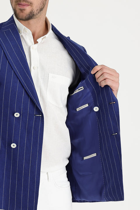 Medium Navy 7 Drop Slim Fit Jacket
