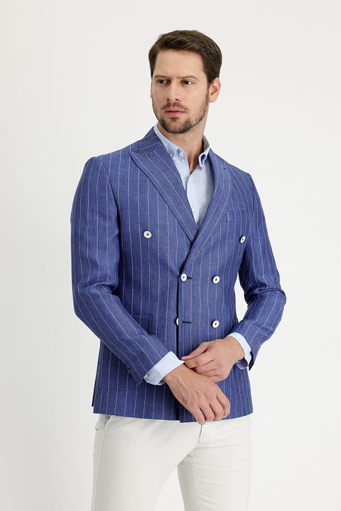 Light Blue 7 Drop Slim Fit Jacket