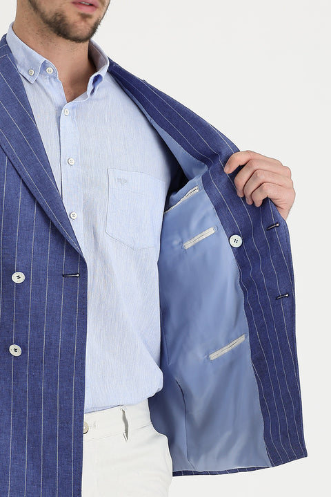 Light Blue 7 Drop Slim Fit Jacket