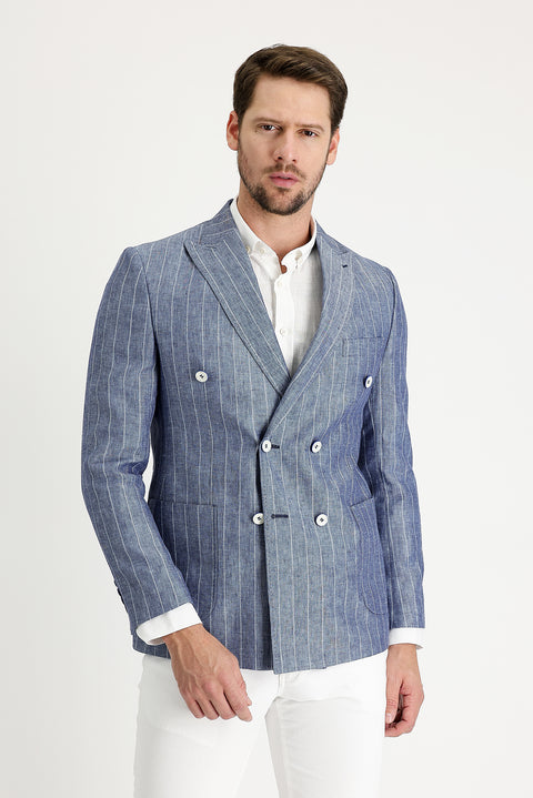 Dark Blue 7 Drop Slim Fit Jacket