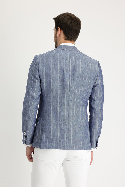 Dark Blue 7 Drop Slim Fit Jacket