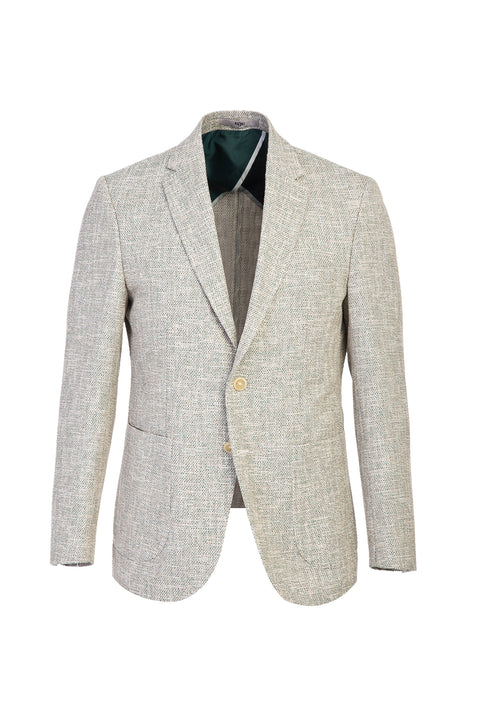 Dark Green 6 Drop Regular Fit Standard Cut Wool Patterned Sport Jacket