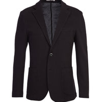 Siyah Lacivert 7 Drop Slim Fit Dar Kesim Örme Pamuk Ceket