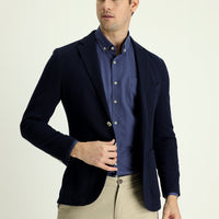 Siyah Lacivert 7 Drop Slim Fit Dar Kesim Ak.Yd.Örme Ceket