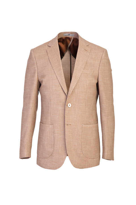 Light Brown 7 Drop Slim Fit Eyelet Jacket